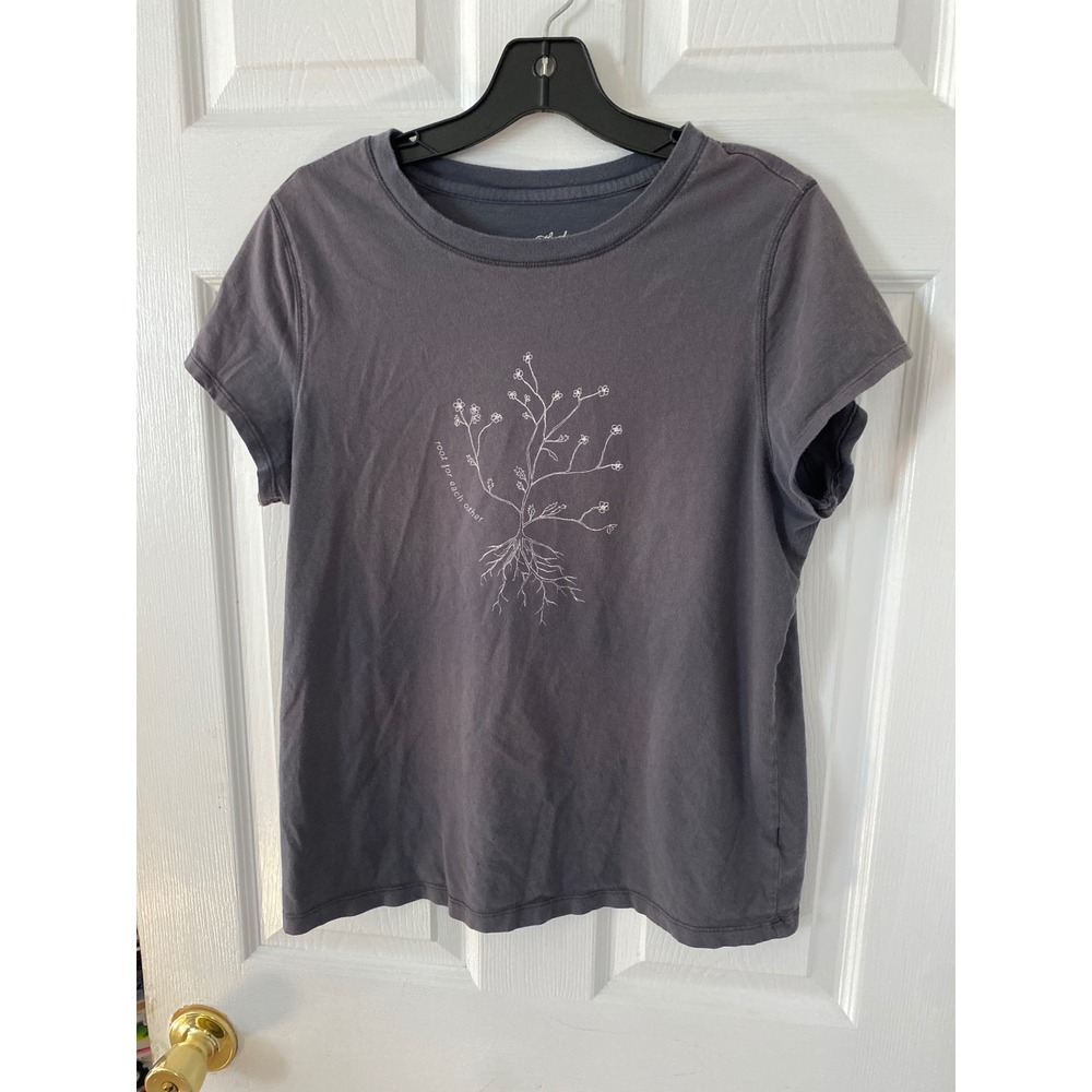 Universal Thread Womens Charcoal Gray Root For Each Other Graphic T-Shirt Large